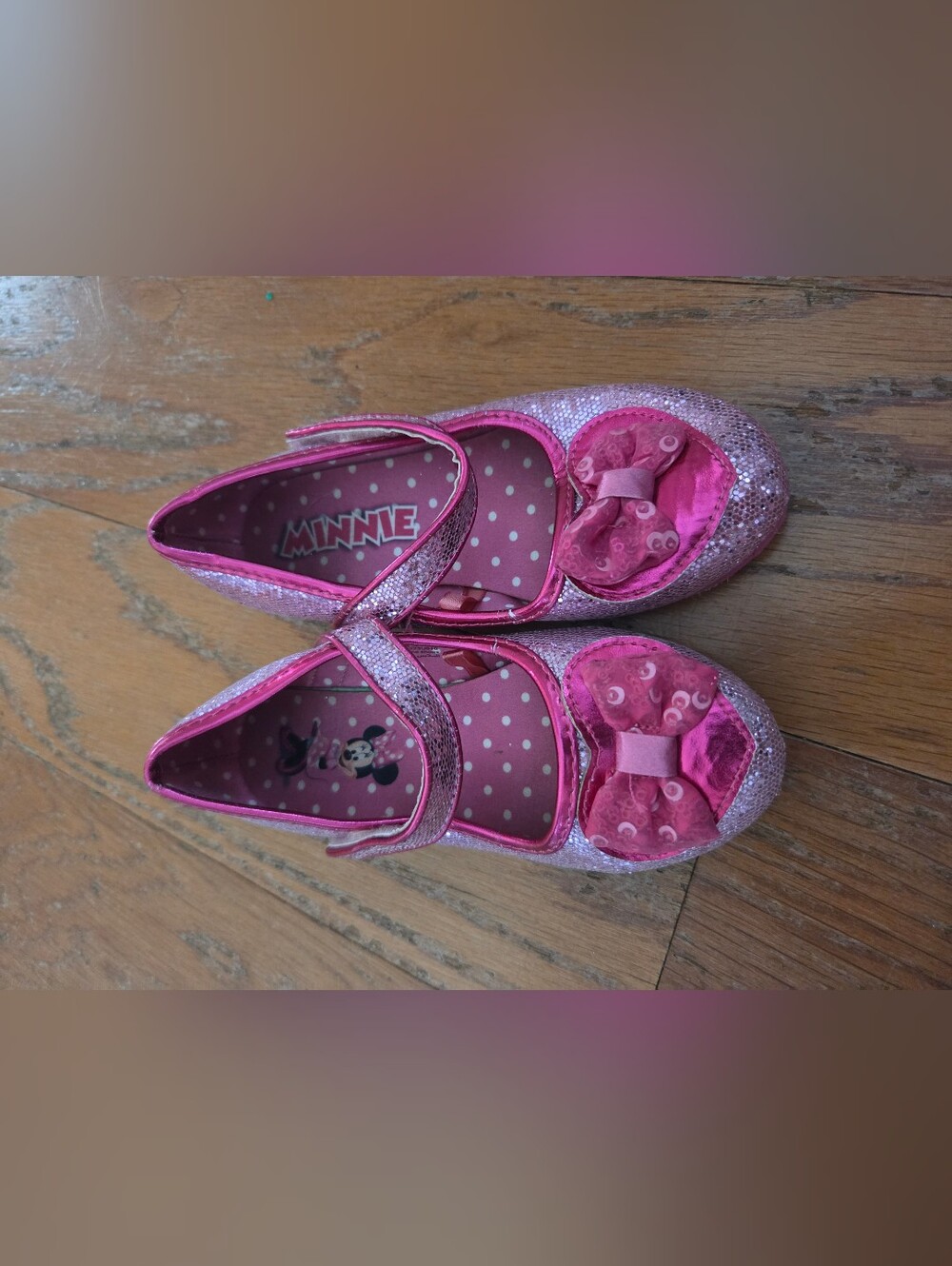 Disney Mouse Pink Glitter Mary Jane Shoes for Kids. Size 11/12